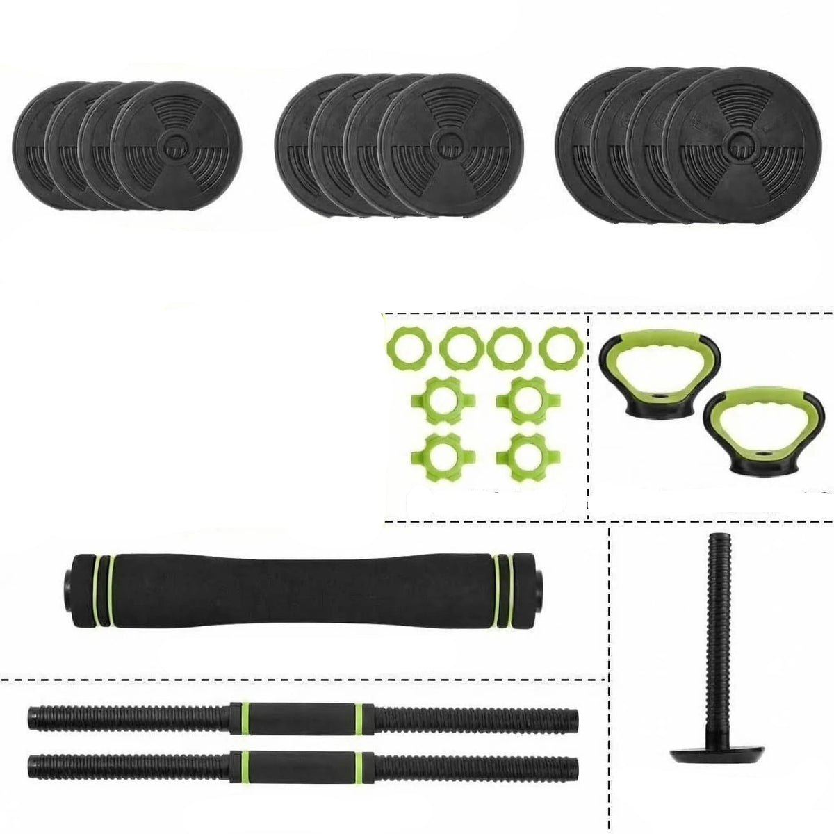 Adjustable 4-in-1 Weight Set: Dumbbell, Barbell & Kettlebell