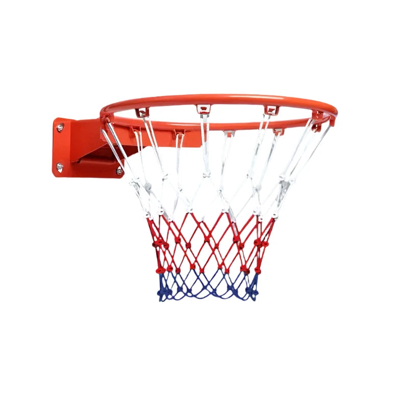 Durable Tri-Color Basketball Net for Powerful Dunks
