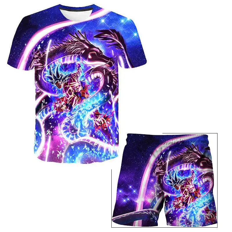 Dragon Ball Z 2-Piece Summer Set: Boys' T-Shirt & Beach Shorts