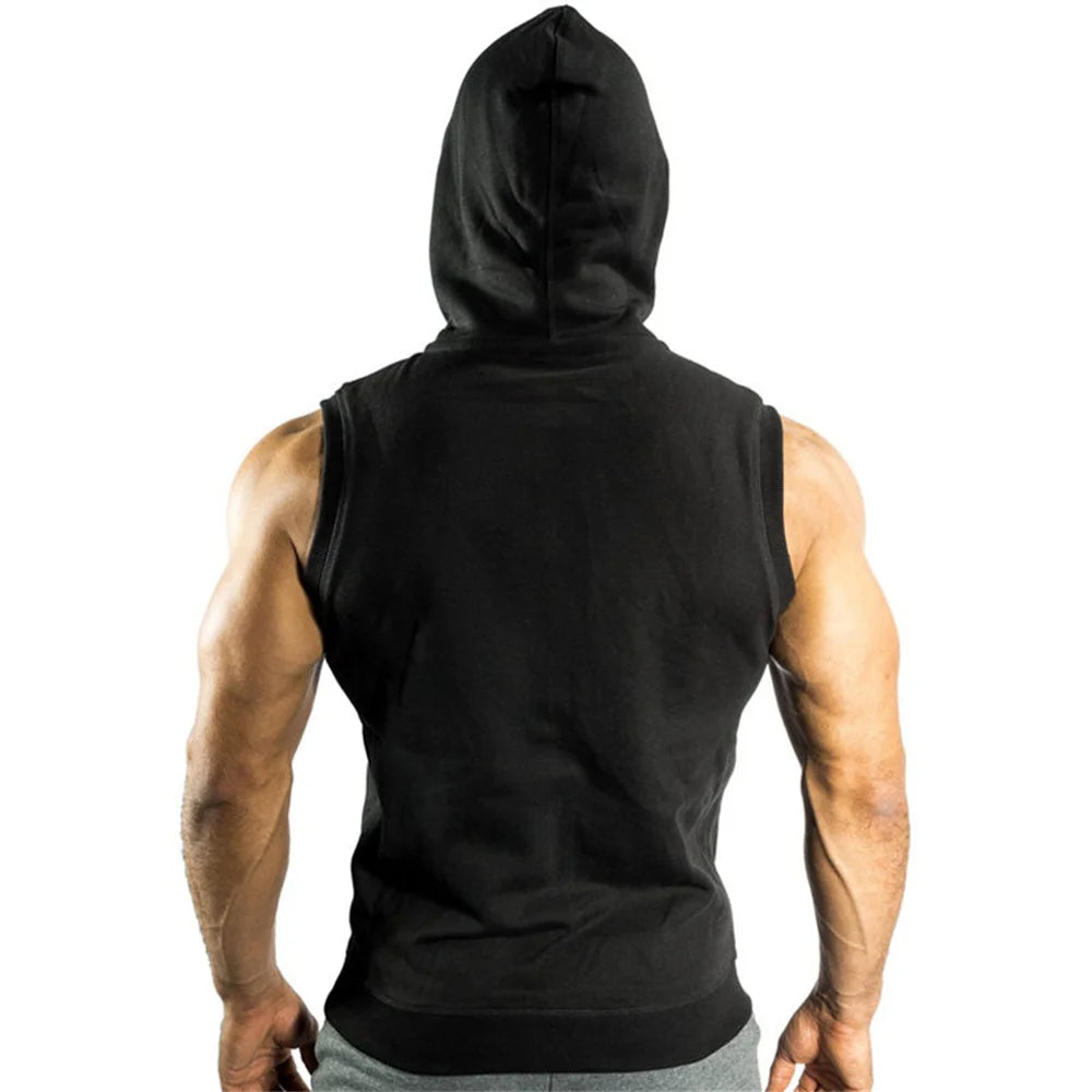 Men's Hooded Sleeveless Sweatshirts for Casual Style and Fitness