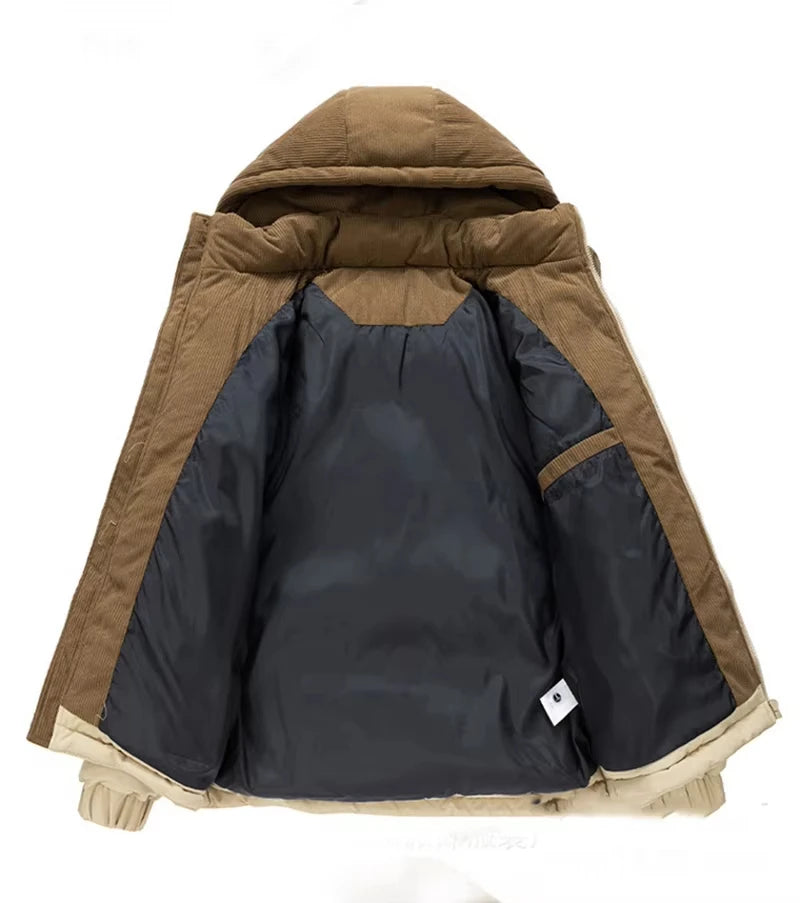 Men's Fleece-Lined Winter Parka Warm Heavyweight Jacket