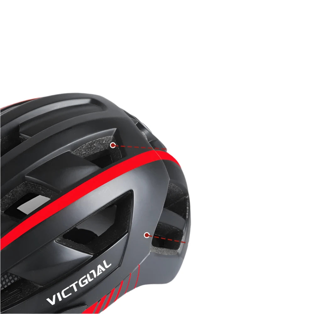 VICTGOAL Cycling Helmet with Visor, Goggles, and LED Light