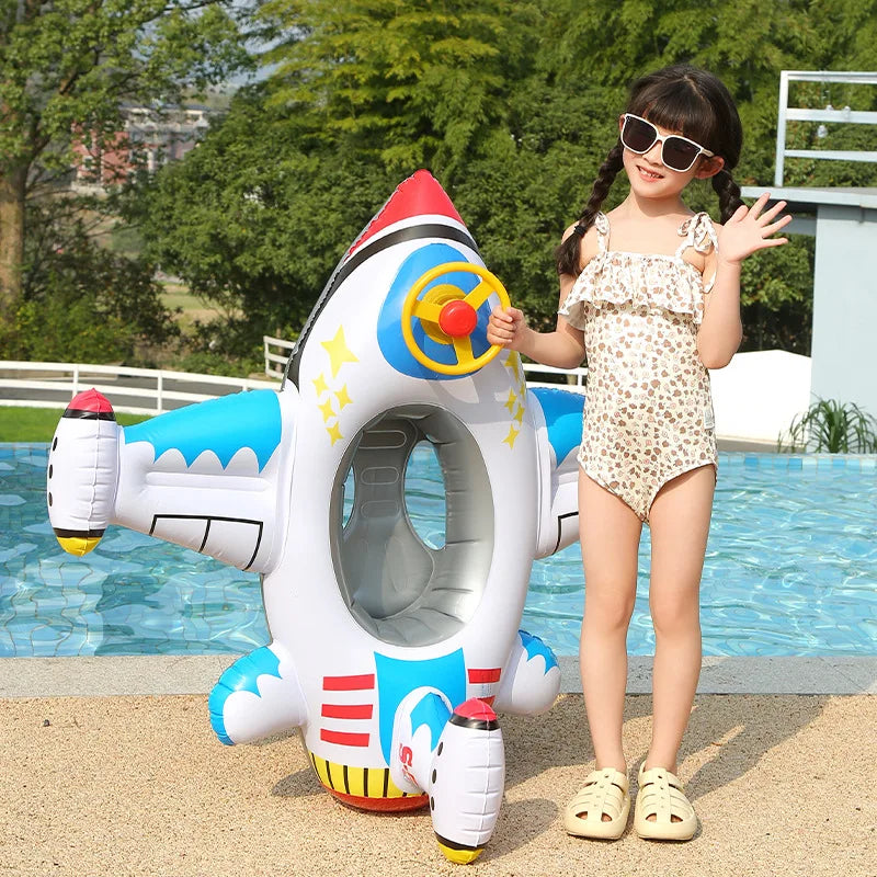 Baby Airplane Swim Ring with Comfortable Seat