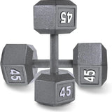 Gray/Black Cast Iron Dumbbells for Strength Training
