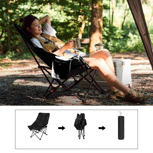 Portable Outdoor Reclining Moon 2-Position Camping Chair