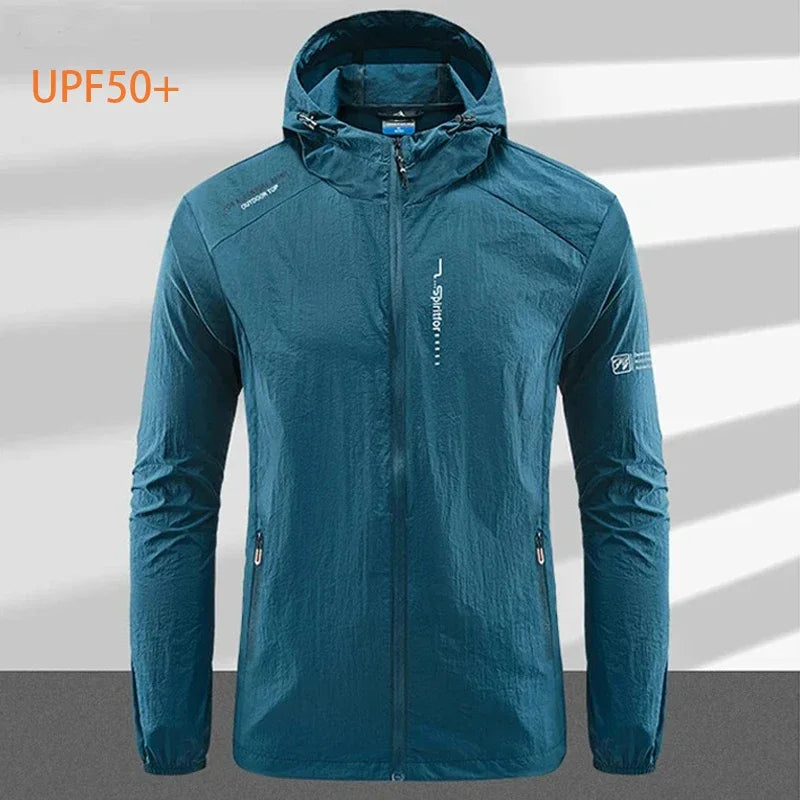 Men's UPF 50+ Sun Jacket: Quick-Dry Thin Hooded Windbreaker