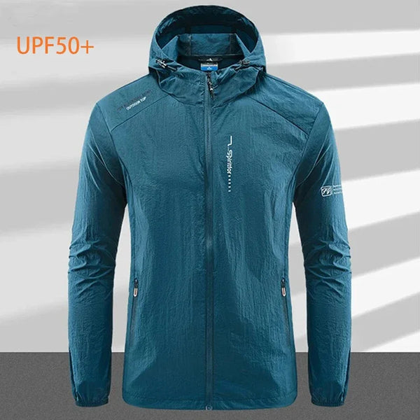 Men's UPF 50+ Sun Jacket: Quick-Dry Thin Hooded Windbreaker