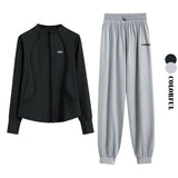 DRUR M-4XL Loose Fit Running Sets Women Quick Dry Sportswear Outfits 2 Piece Yoga Suit Gym Clothes Autumn Winter Tracksuit New 24 Hour Sport
