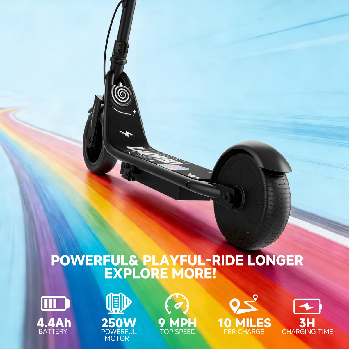 250W Kids Electric Scooter | Up to 10 Mile Range & 3 Speed Modes
