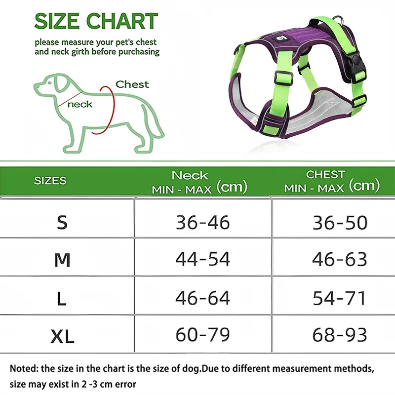 Reflective Padded Dog Harness Adjustable Safety Vest for All Dogs