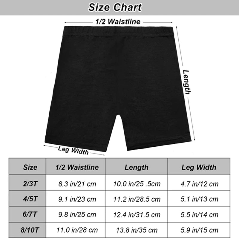 6 Pack Girls' Cotton Safety Shorts (2-10Y)