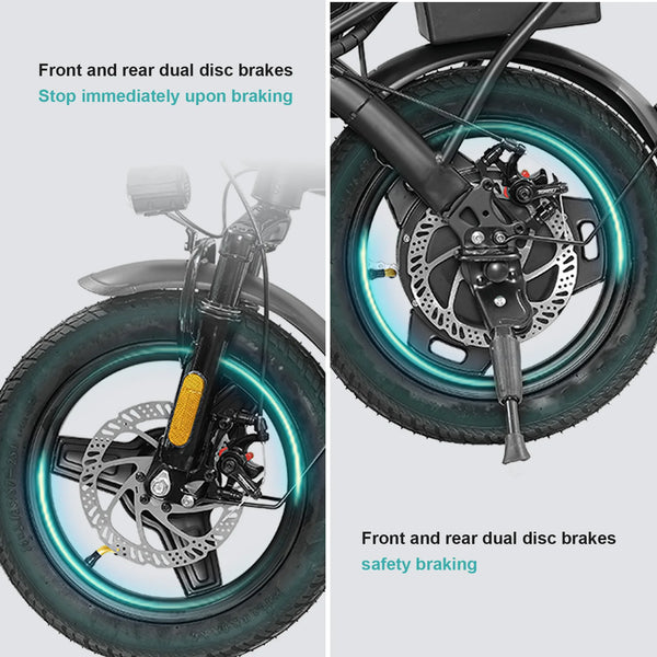 Folding Adult Electric Bike - 560W, 20 MPH, 48V Battery