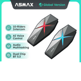 ASMAX F1 Mesh Motorcycle Intercom AI Voice HD 40mm Speakers 1250mAh Battery Pro-Level Helmet Communication System Global version 24 Hour Sport