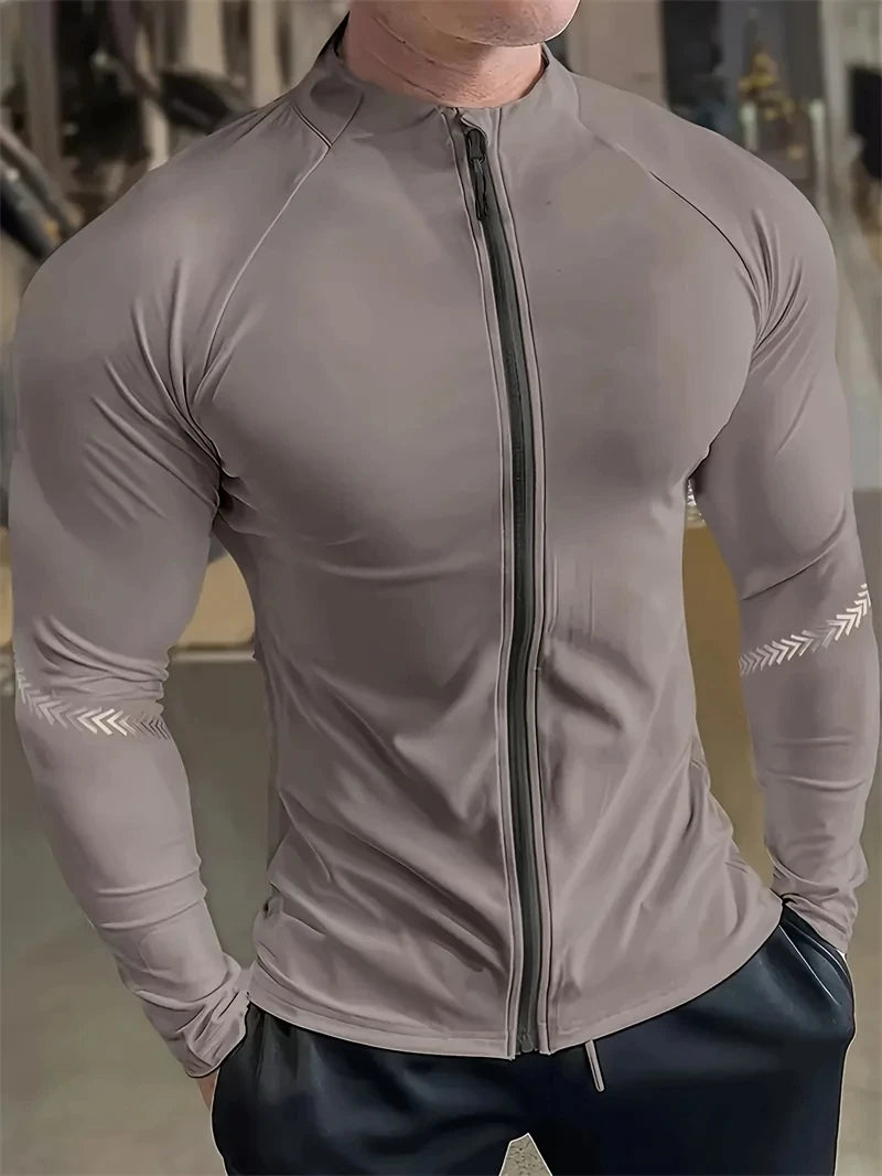 Men's Compression Sports Jacket | Gym Running Clothing & Quick Dry Fitness - 24 Hour Sport