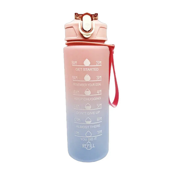 900ML Plastic Water Bottle for Adults, with Time Marker