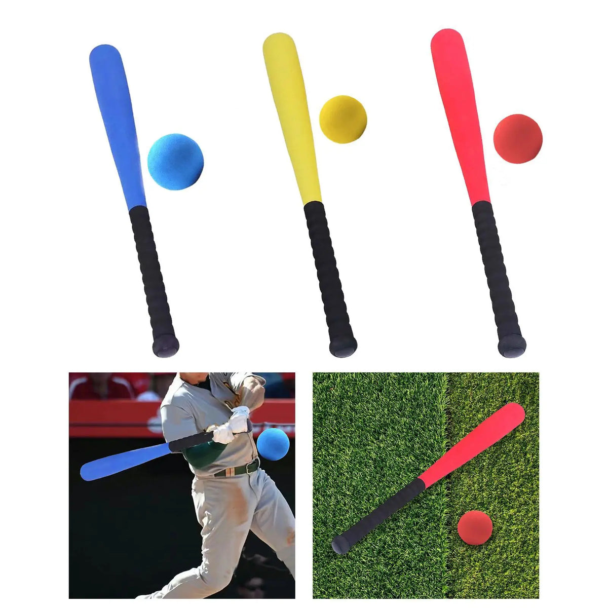 Lightweight Kids' Foam Baseball Bat and Ball Set