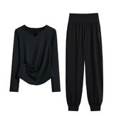 DRUR Yoga Outfit Women Autumn Lightweight Quick Dry Sportswear Set 2 Piece Running Athletic Shirt Pants Workout Clothes Yogawear 24 Hour Sport