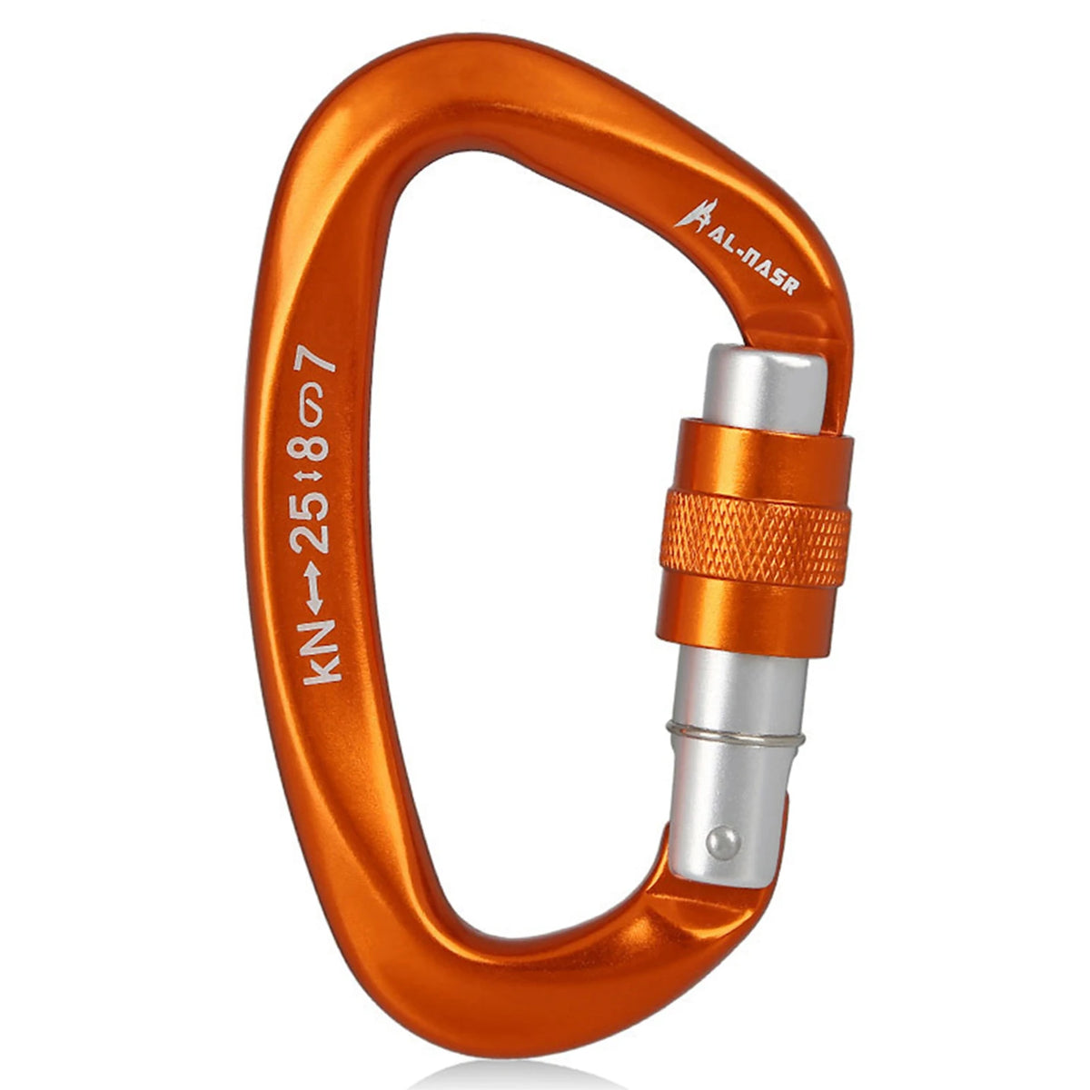 Professional Climbing Carabiner: D-Shaped, Screw-Lock, Heavy-Duty