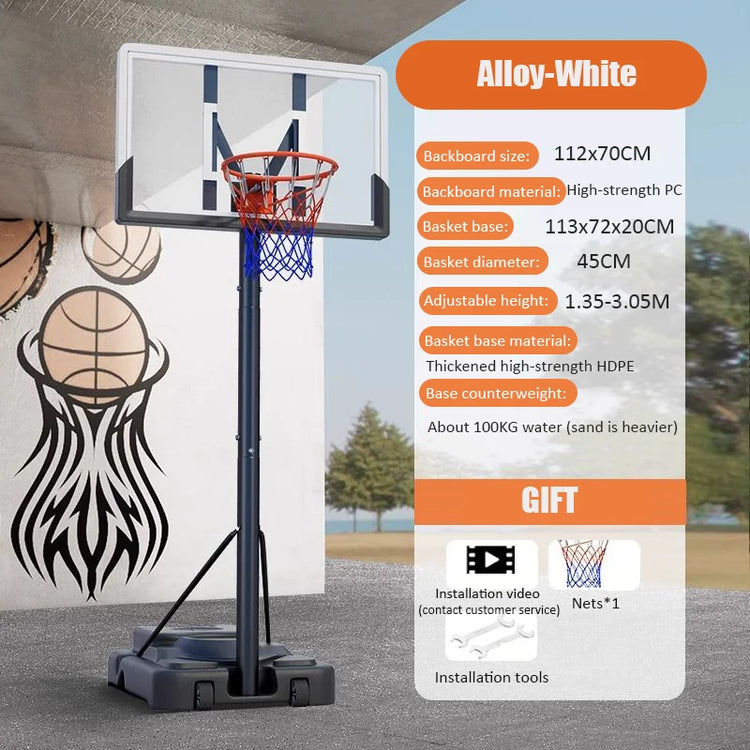 Adults Mobile Basketball Stand Kids Adjustable Basketball Hoop Indoor Outdoor Shooting Practice Basketballs Training Equipment24 Hour Sport