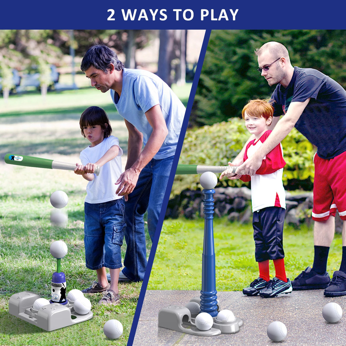 Outdoor Tee Ball Set | Adjustable Bat | Automatic Pitcher