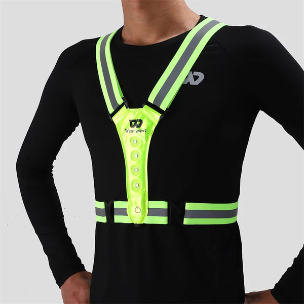 Rechargeable LED Safety Vest Reflective Night Running Harness