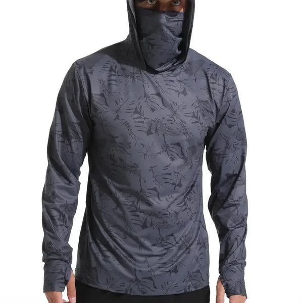 Men's UV Protection Fishing Hoodie with Face Mask