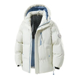 High Quality White Hooded Puffer Jacket Men Trend Solid Color Short Winter Padded Jackets Windproof Coat Thicken Warm Parkas Men - 24 Hour Sport