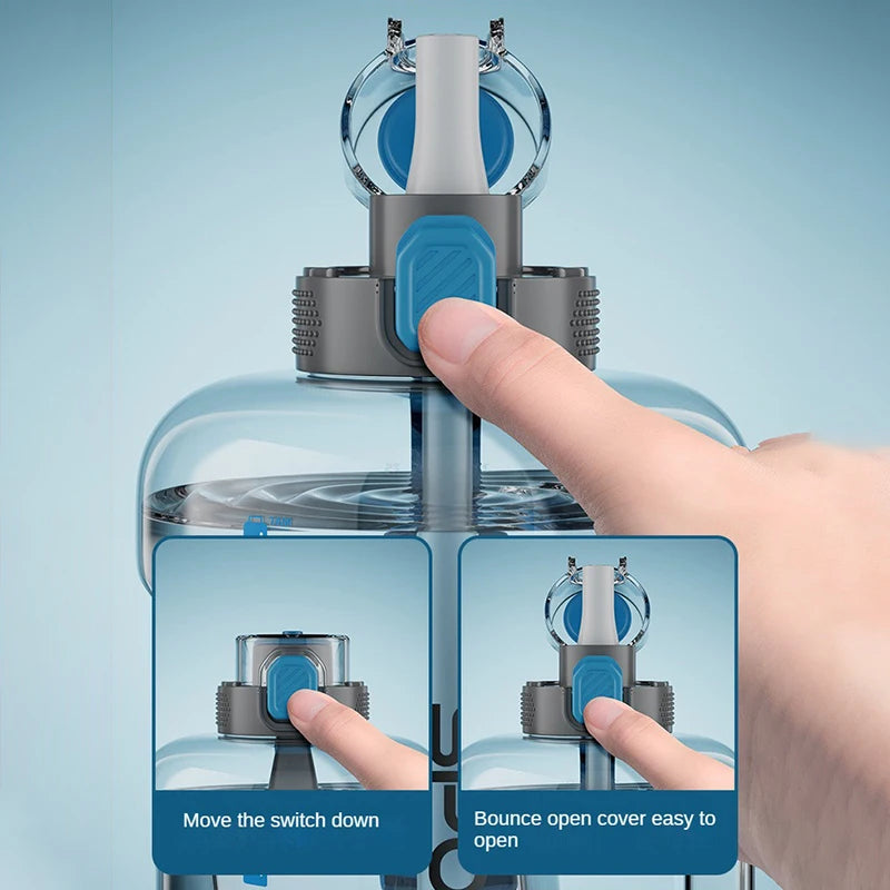 Large Capacity Sports Water Bottle with Straw