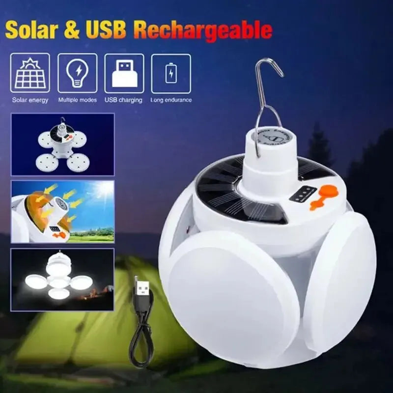 Rechargeable Solar Camping Lantern with Hook