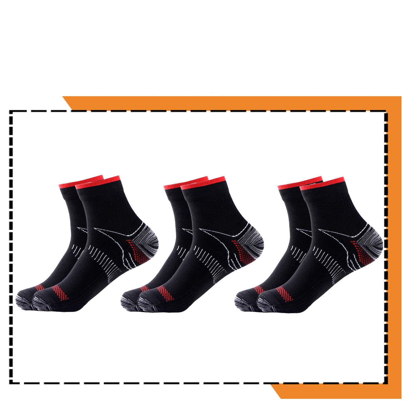  3 red ankle socks