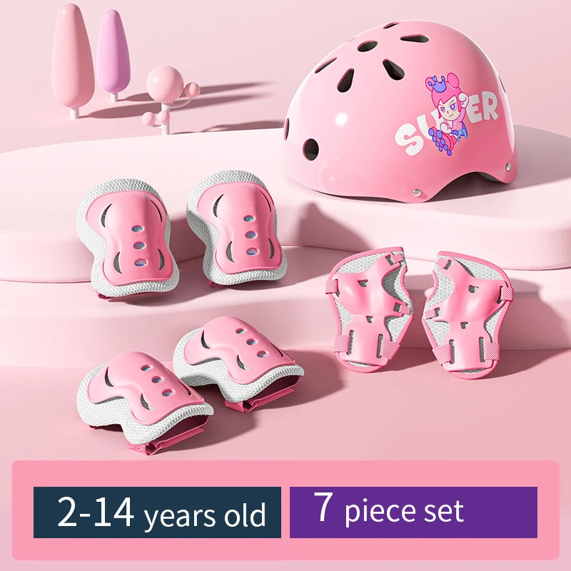 Kids' Protective Gear Set: Helmet & Pads for Ages 2-14