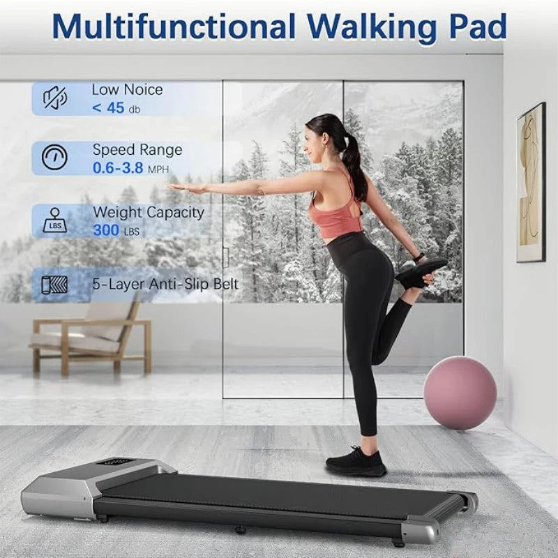 300lbs Home Treadmill: 2.5HP 2-in-1 Walking Pad & Running Machine