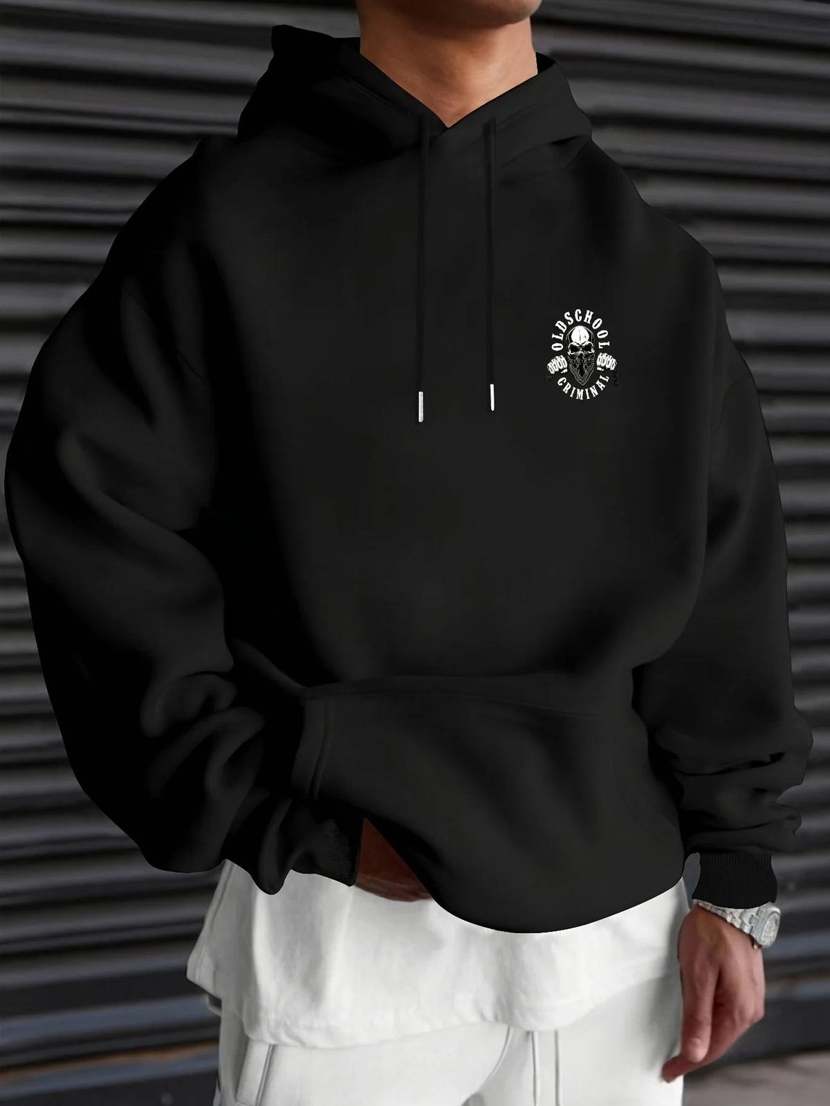 Men's Skull & Bandana Double-Sided Graphic Hoodie