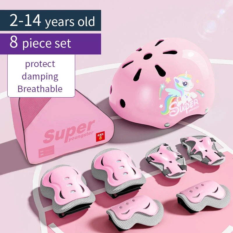 Kids' Protective Gear Set: Helmet & Pads for Ages 2-14