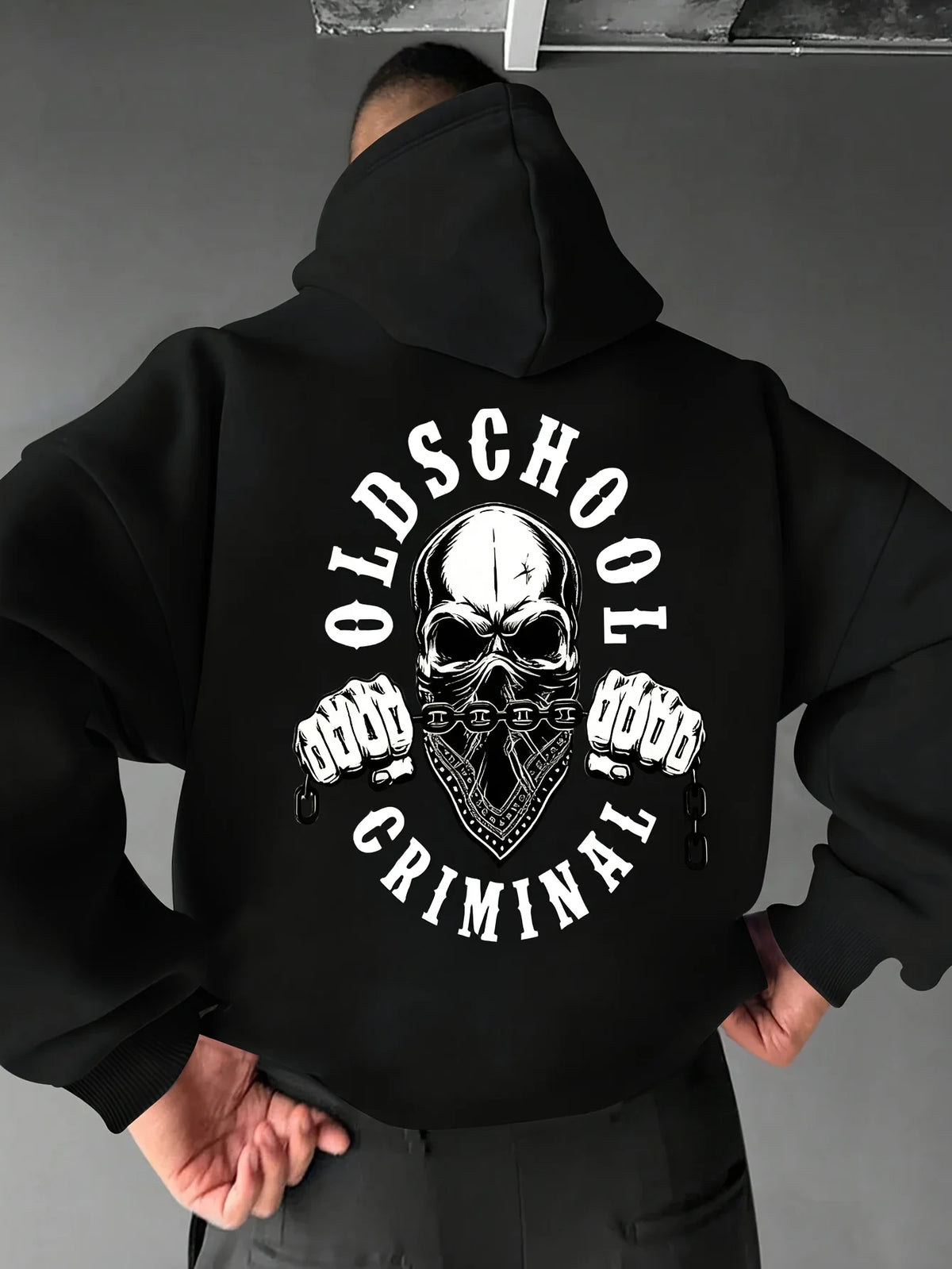 Men's Skull & Bandana Double-Sided Graphic Hoodie