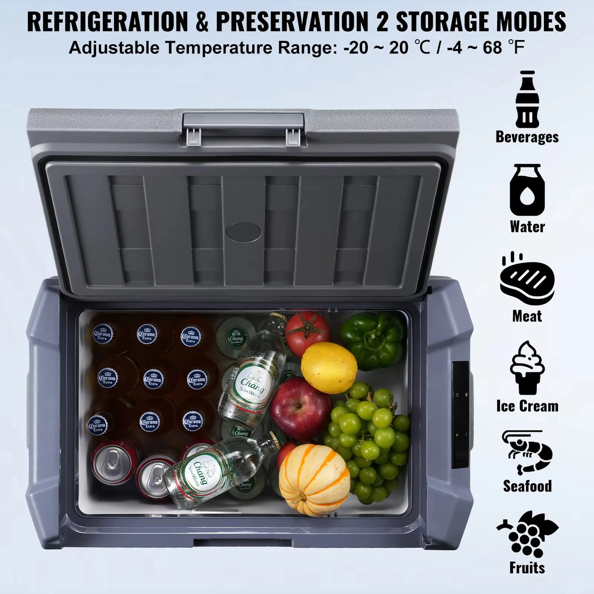 Wide Temperature Range Car Fridge (-4°F to 68°F)