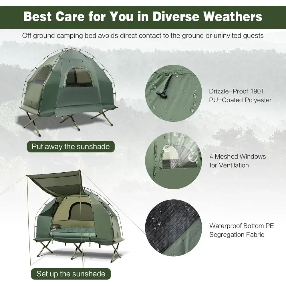 Sleep Elevated and Protected: All-in-One Tent Cot