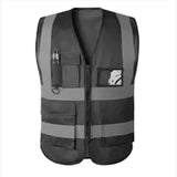 Zippered Reflective Safety Vest for Riding and Working
