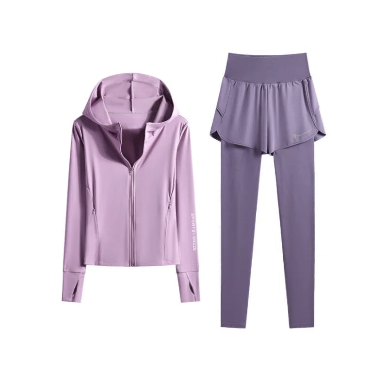 Women's Gym Sets: High-Waisted Leggings & Jacket