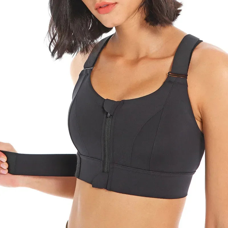 Plus-Size, Zippered Sports Bras for High-Impact Workouts