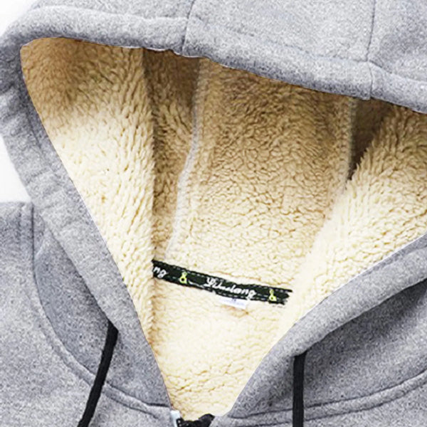 Men's Warm Fleece-Lined Hoodie Winter Casual Jacket