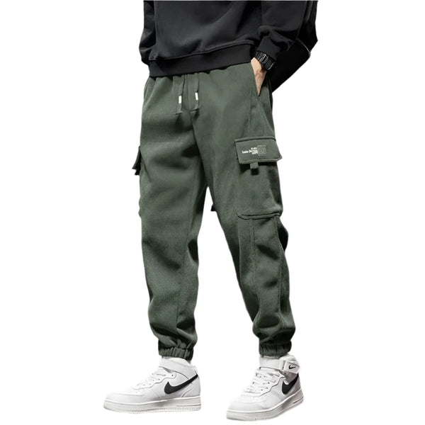 Men's Armygreen, Gray, and Black Cargo Joggers