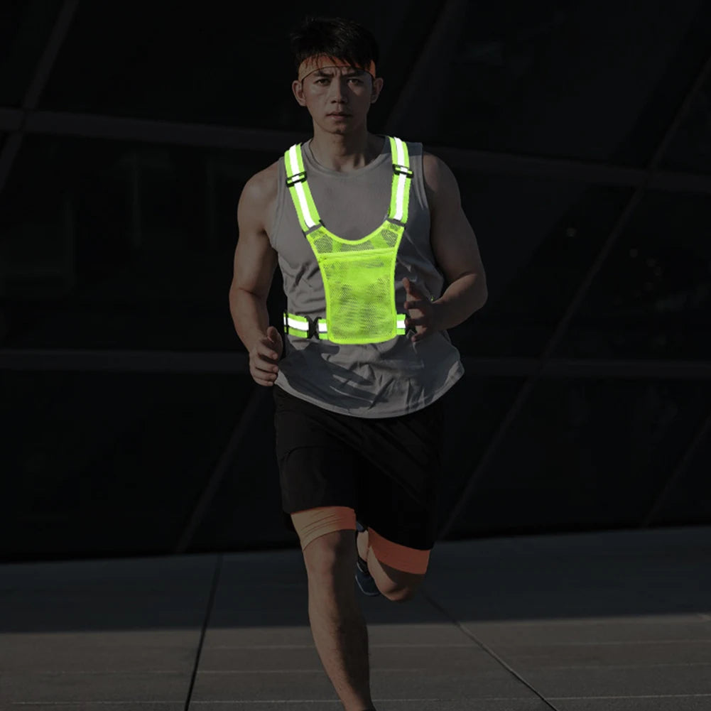 Lightweight Reflective Safety Vest with Storage Pouch