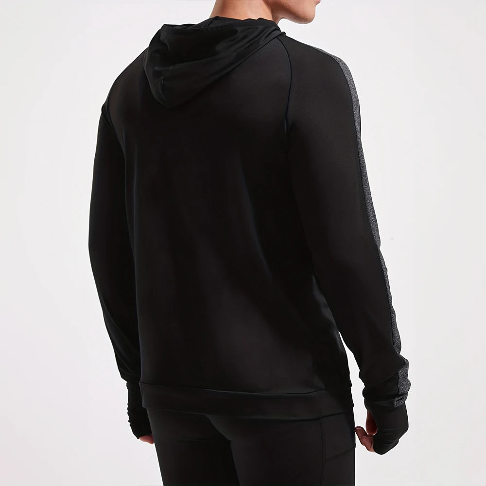 Breathable Men's Compression Hoodie for Autumn Runs