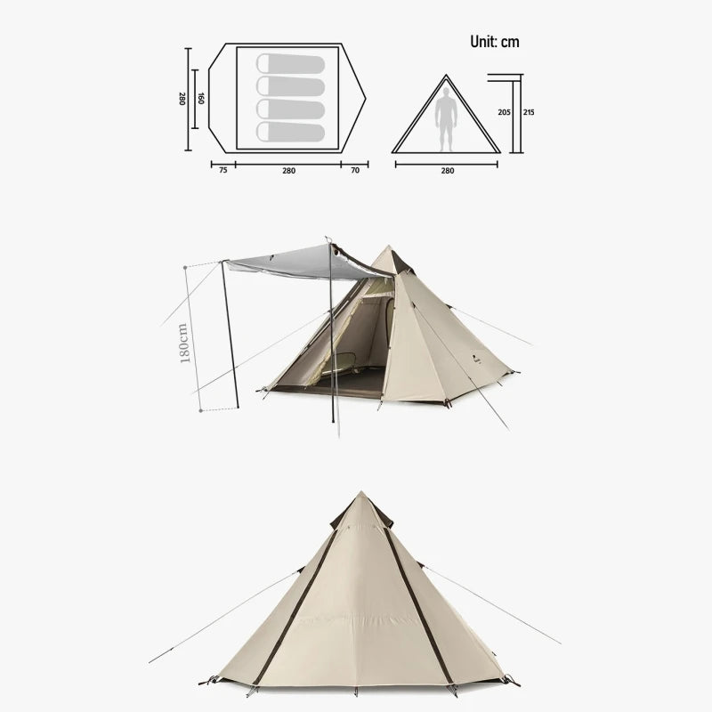 Spacious Pyramid Tent for Camping Adventures