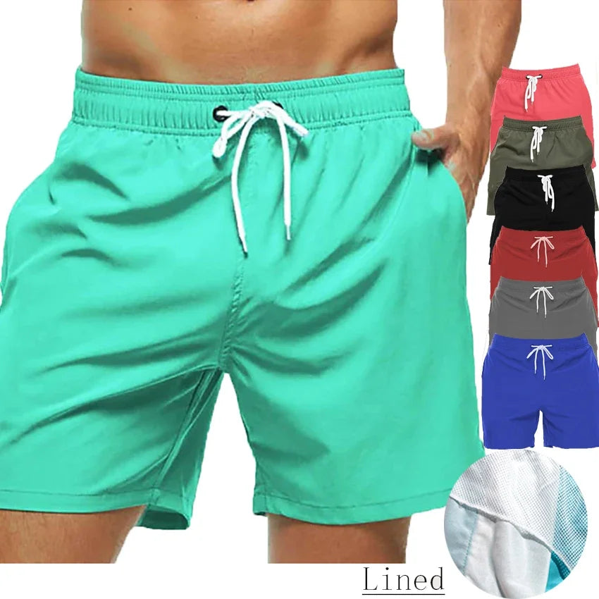 Men's Breathable Swim Trunks with Mesh Lining