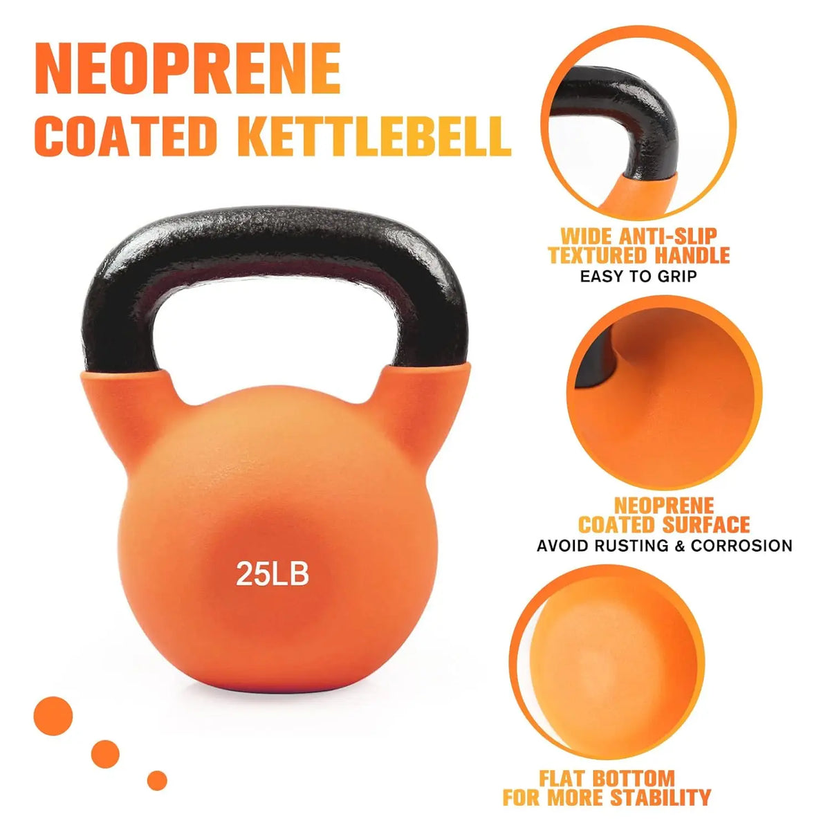 Neoprene Coated Kettlebell Set Solid Cast Iron Weights