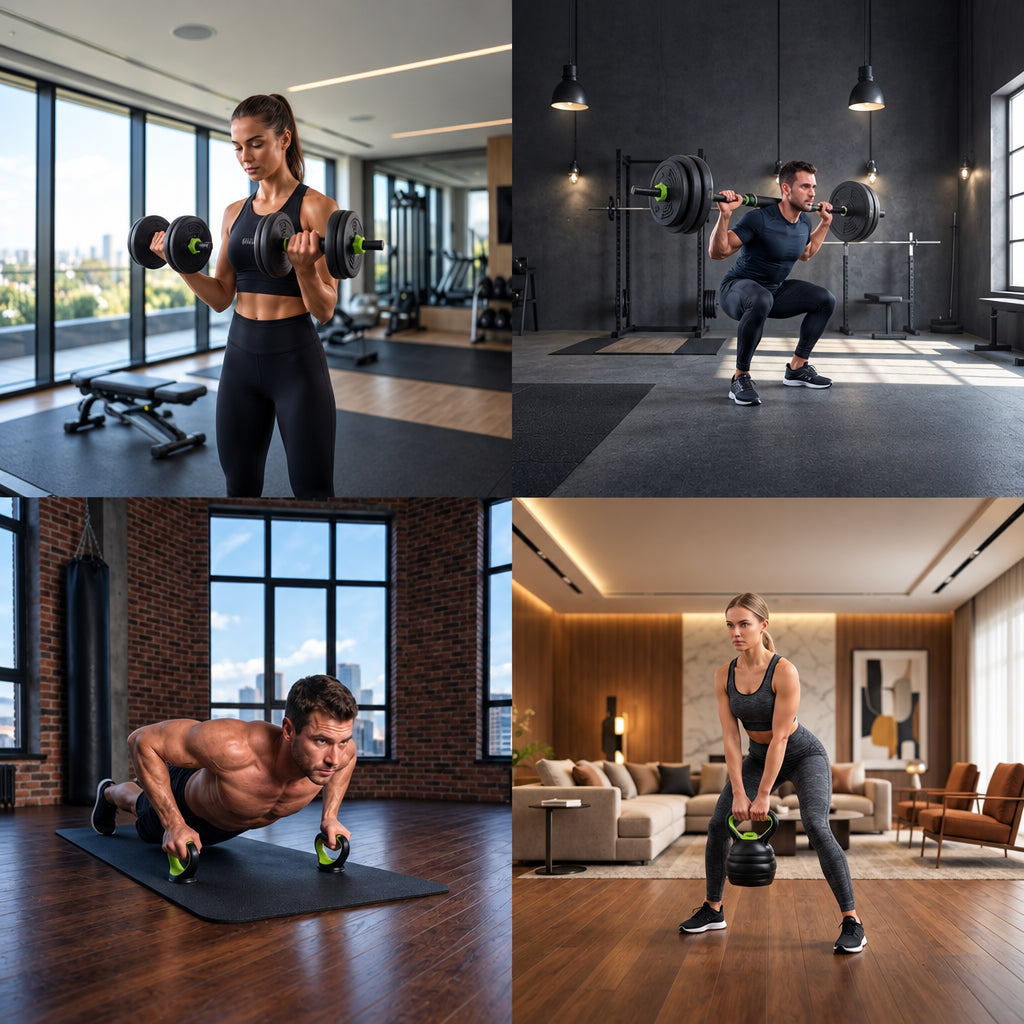 Adjustable 4-in-1 Weight Set: Dumbbell, Barbell & Kettlebell