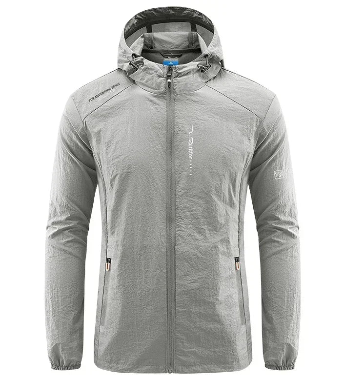 Men's UPF 50+ Sun Jacket: Quick-Dry Thin Hooded Windbreaker