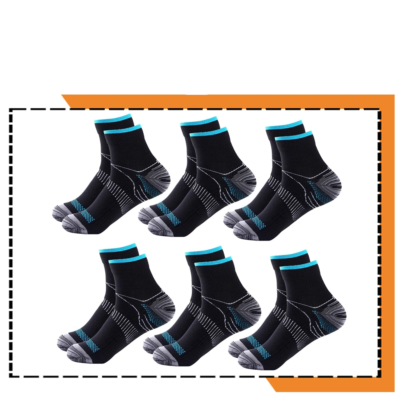  6 black ankle socks